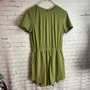 Lululemon size 8 Lightweight High-Neck Romper in the color Bronze Green